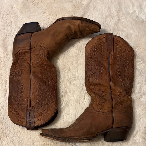 Dan Post Shoes - Dan Post Brown Leather Western Heeled Boots